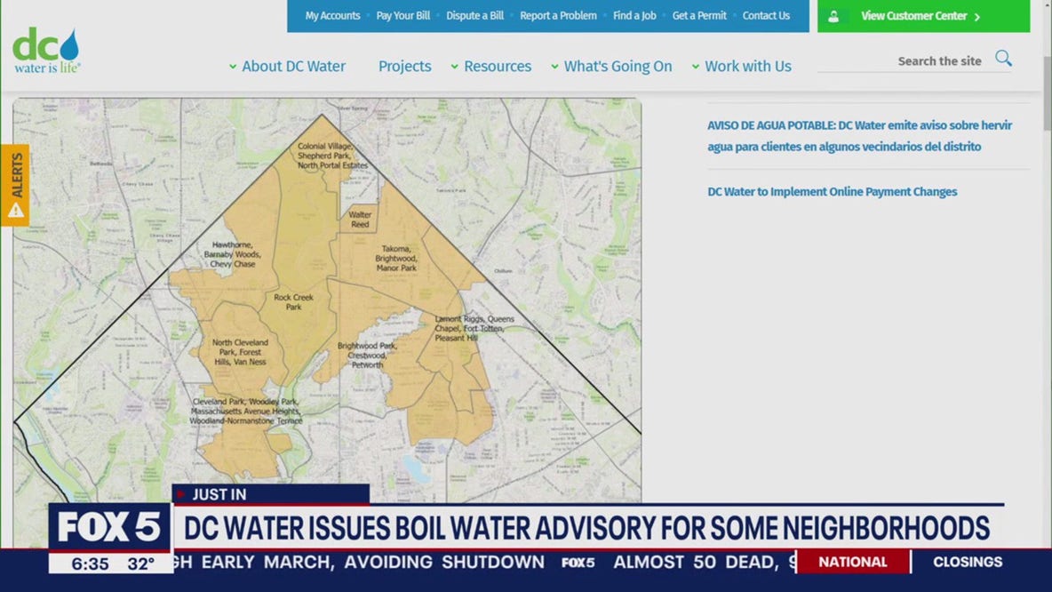DC water issues boil water advisory for some neighborhoods in Northwest